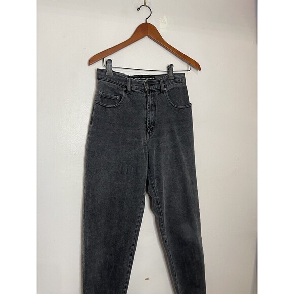 Silver Clouds Jeans Women's 27x31 Black Denim Jeans Hi Rise Straight UK vintage - Picture 2 of 12